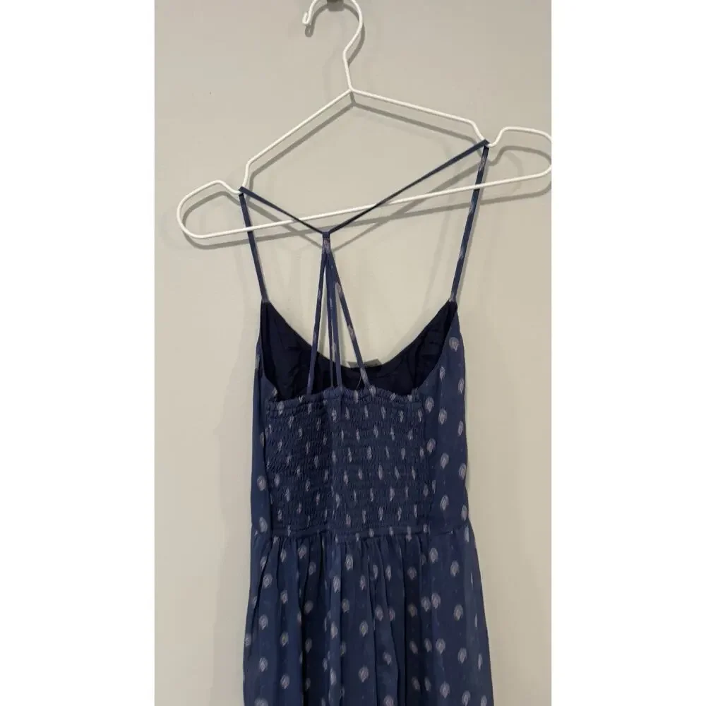 Abercrombie Fitch Maxi Dress Small Navy Floral V Neck nWT 1729